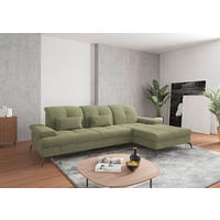 ECKSOFA in Flachgewebe Hellgrün  279/185 cm  - Schwarz/Hellgrün, KONVENTIONELL, Textil/Metall (279/185cm) - Sit & More