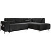 ECKSOFA in Cord Dunkelgrau  - Dunkelgrau/Schwarz, Textil/Metall (250/192cm) - MID.YOU