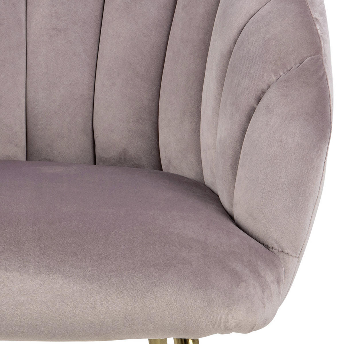 SESSEL in Samt Rosa  - Messingfarben/Rosa, Design, Textil/Metall (76/81/76cm) - Ambia Home