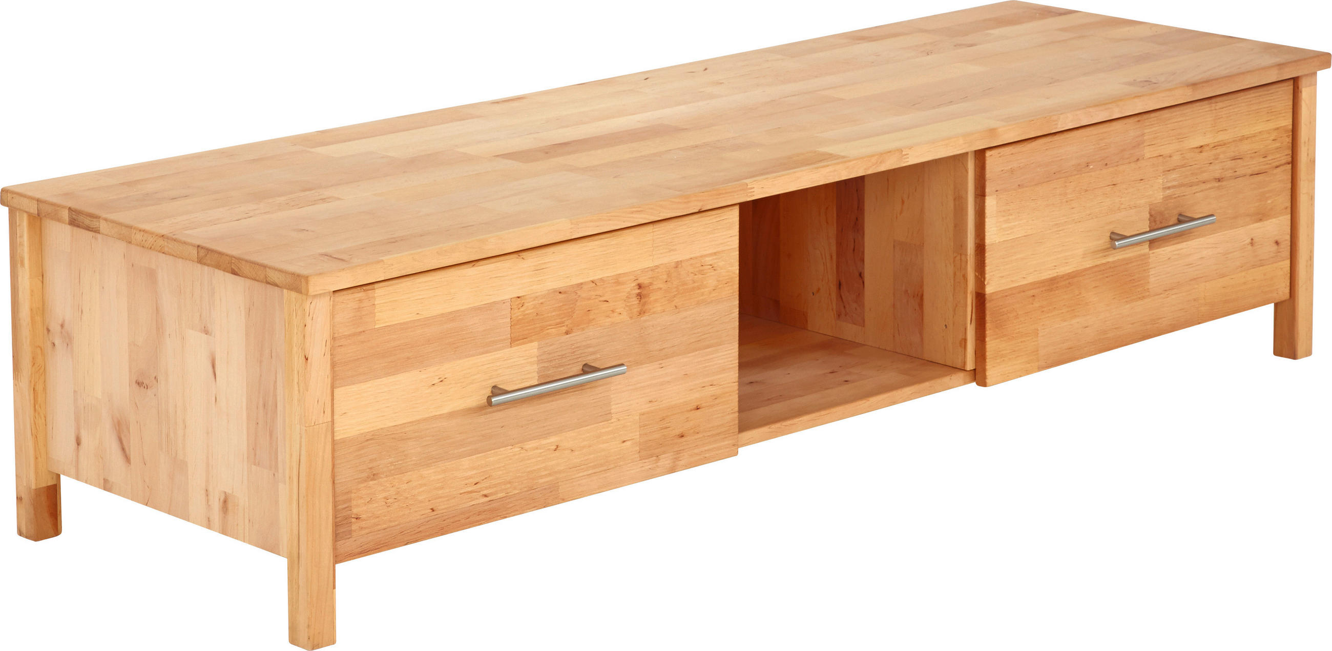 TV-ELEMENT  in 165/40/55 cm  - Chromfarben/Erlefarben, Natur, Holz/Metall (165/40/55cm) - Linea Natura