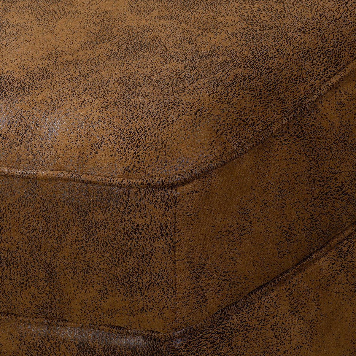 RÉCAMIERE Lederlook Cognac  - Cognac/Braun, Design, Holz/Textil (185/93/75cm) - Livetastic