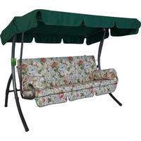 HOLLYWOODSCHAUKEL 210/160/145 cm Grün, Multicolor, Orange, Beige  - Dunkelgrau/Anthrazit, Basics, Kunststoff/Textil (210/160/145cm) - Boxxx