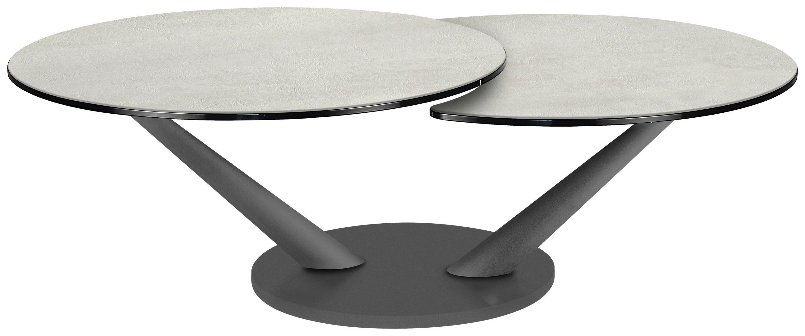 Thumbnail - Naos Couchtisch Naos Abra, Anthrazit, Greige, Keramik, X-Form, 80x40x80-128 cm, Wohnzimmer, Wohnzimmertische, Couchtisch...