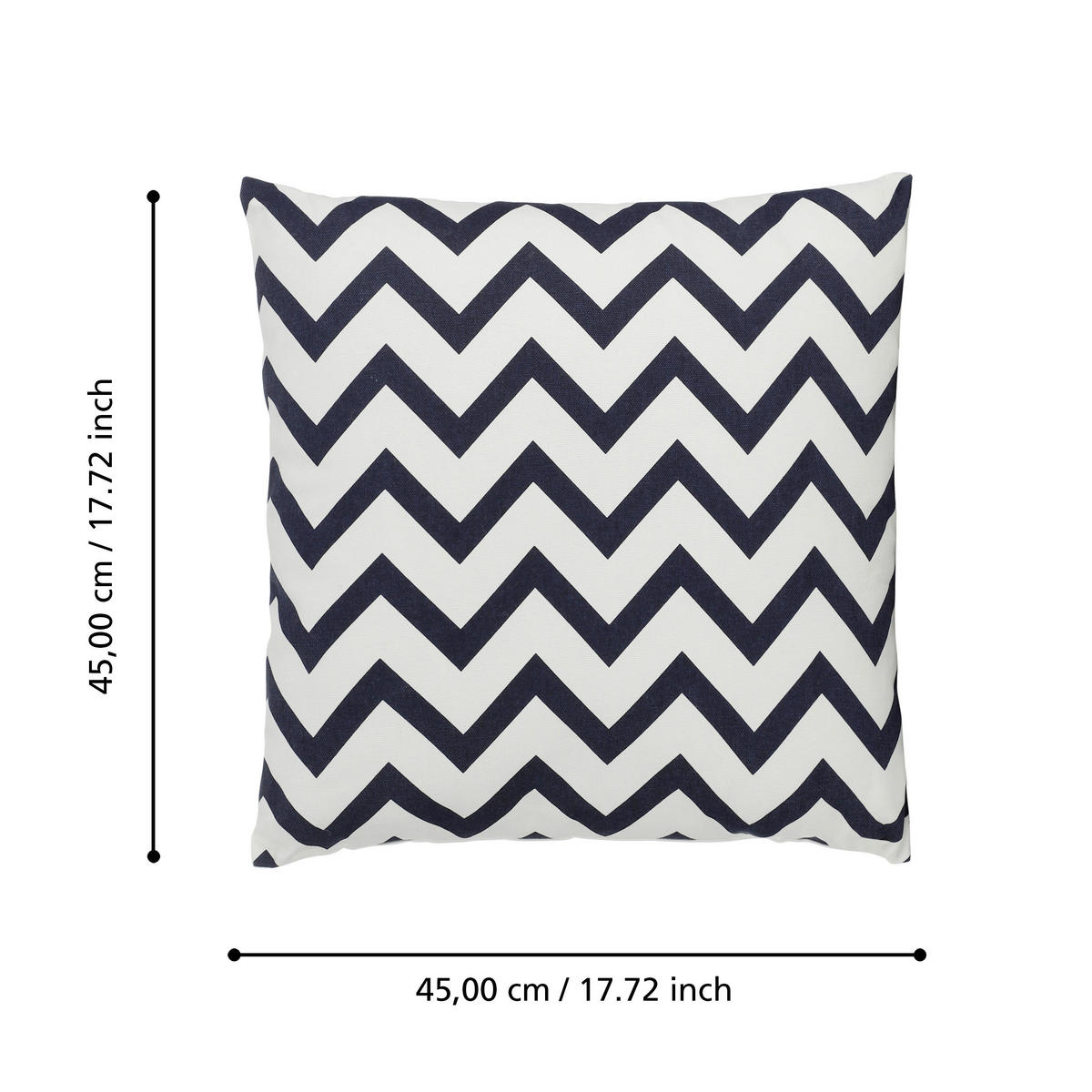 ZIERKISSEN  45/45 cm   - Schwarz/Weiß, Basics, Textil (45/45cm) - Eglo