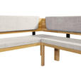 ECKBANK 155/195 cm Webstoff Eichefarben, Hellgrau Eiche vollmassiv   - Eichefarben/Hellgrau, KONVENTIONELL, Holz/Textil (155/195cm) - Linea Natura
