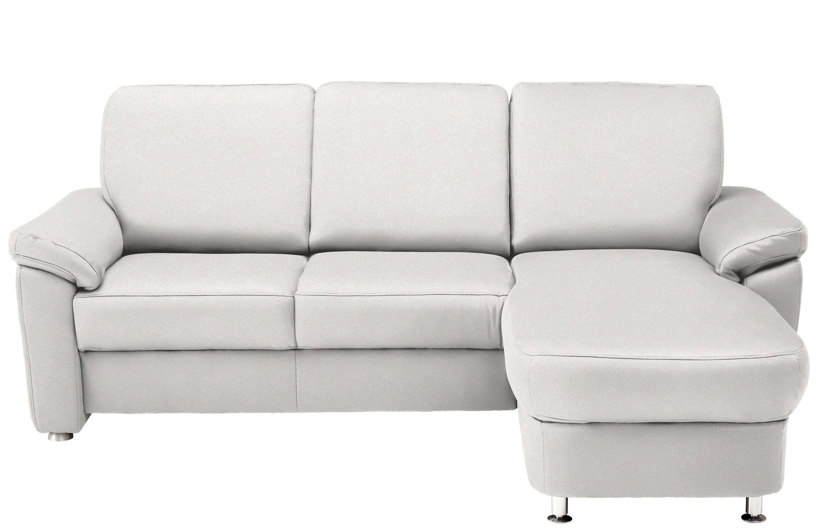 ECKSOFA in Webstoff Creme  - Chromfarben/Creme, Konventionell, Textil/Metall (220/163cm) - Beldomo System