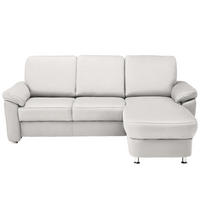 ECKSOFA in Webstoff Creme  - Chromfarben/Creme, Konventionell, Textil/Metall (220/163cm) - Beldomo System