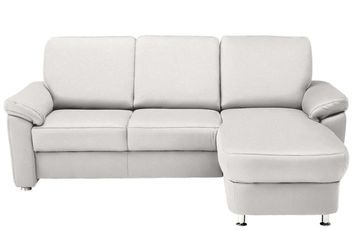 ECKSOFA in Webstoff Creme  - Chromfarben/Creme, Konventionell, Textil/Metall (220/163cm) - Beldomo System