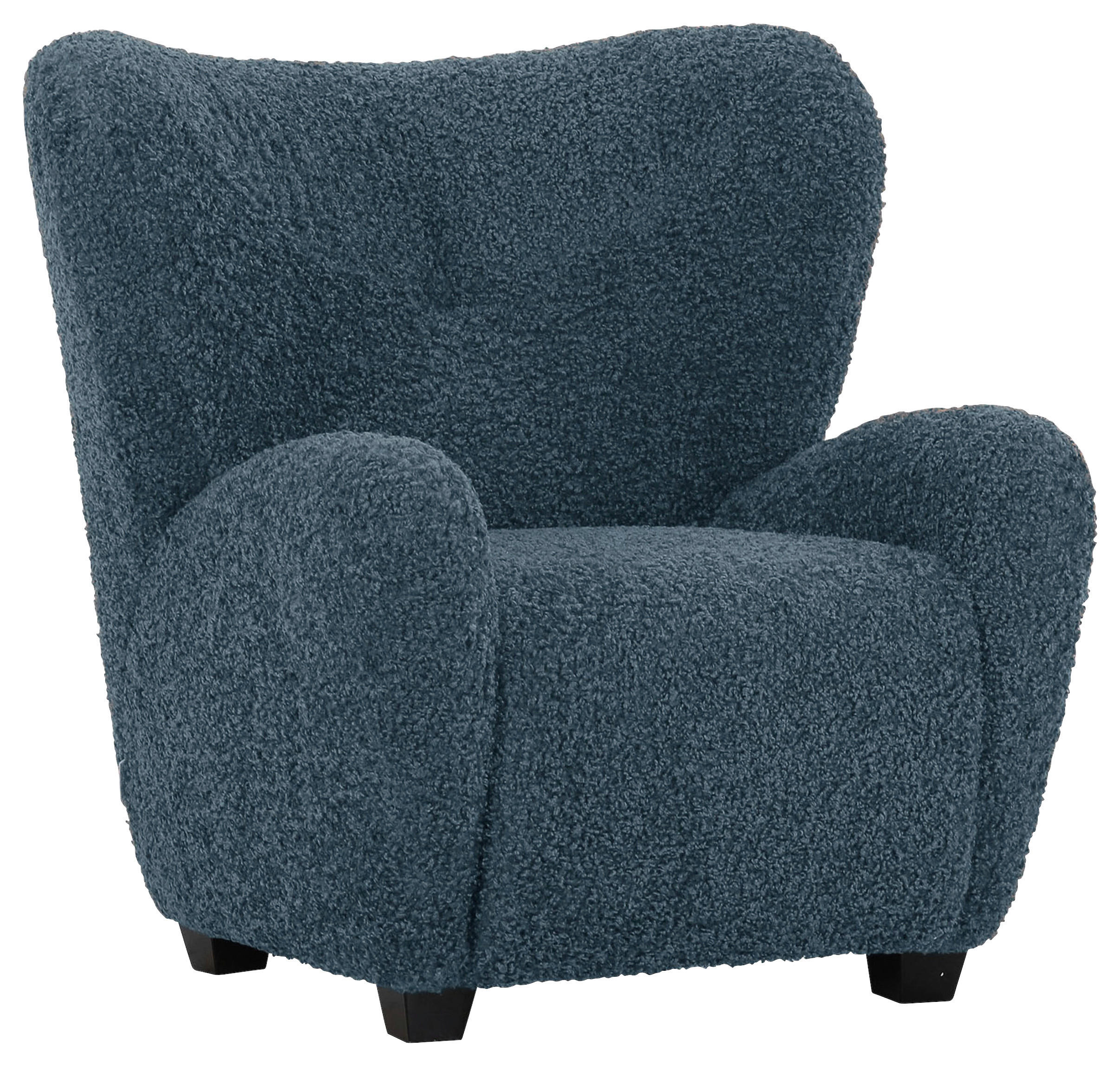 SESSEL in Plüsch Petrol  - Petrol/Schwarz, KONVENTIONELL, Holz/Textil (90/93/92cm)