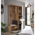 GARDEROBE  in 122/195/35 cm  - Weiß/Eiche Artisan, Design, Glas/Holzwerkstoff (122/195/35cm) - Xora