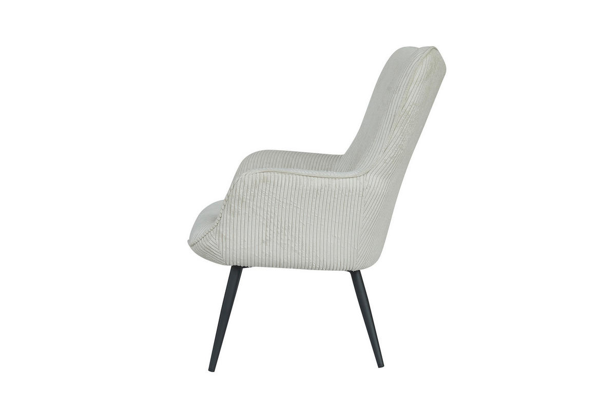 SESSEL in Cord Elfenbein  - Elfenbein/Schwarz, Basics, Textil/Metall (72/97/80cm) - MID.YOU