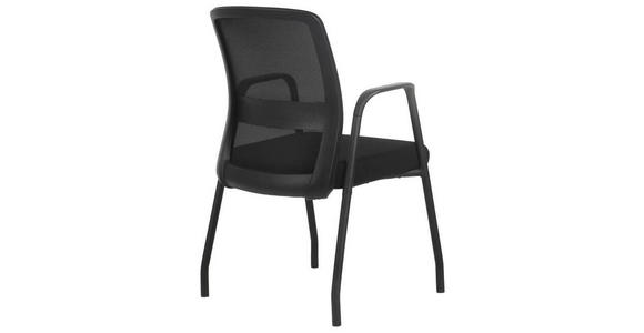 ARMLEHNSTUHL in Eisen Netzbespannung, Webstoff matt - Schwarz, MODERN, Kunststoff/Textil (55/88,5/57cm) - Xora