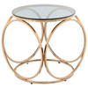 BEISTELLTISCH in Metall, Glas 50/50/52 cm  - Roségold/Grau, Design, Glas/Metall (50/50/52cm) - Kayoom