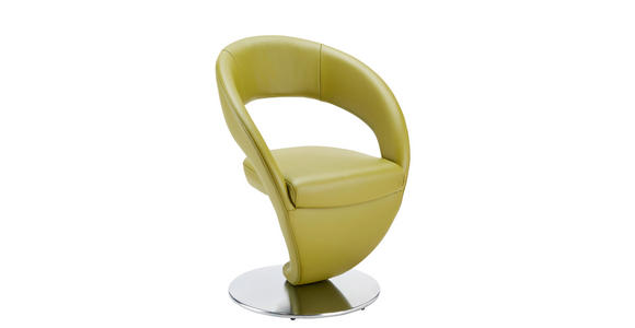 STUHL  Lederauswahl, Stoffauswahl  Echtleder  - Edelstahlfarben/Grün, Design, Leder/Metall (62/86/61cm) - Moderano