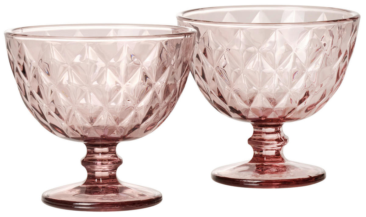DESSERTSKÅL     - rosa, Basics, glas (11/10cm) - Novel