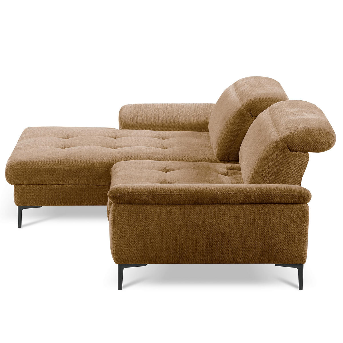 ECKSOFA  Webstoff Rostfarben  - Rostfarben/Schwarz, Design, Textil/Metall (195/268cm) - Livetastic