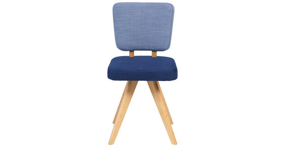 STUHL in Holz, Textil Blau, Eichefarben, Hellblau - Blau/Eichefarben, KONVENTIONELL, Holz/Textil (46/86/53cm) - Venda