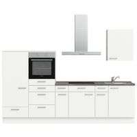 KÜCHENLEERBLOCK 300 cm   in Weiß, Schieferfarben  - Schieferfarben/Edelstahlfarben, MODERN, Holzwerkstoff/Metall (300cm) - Nobilia