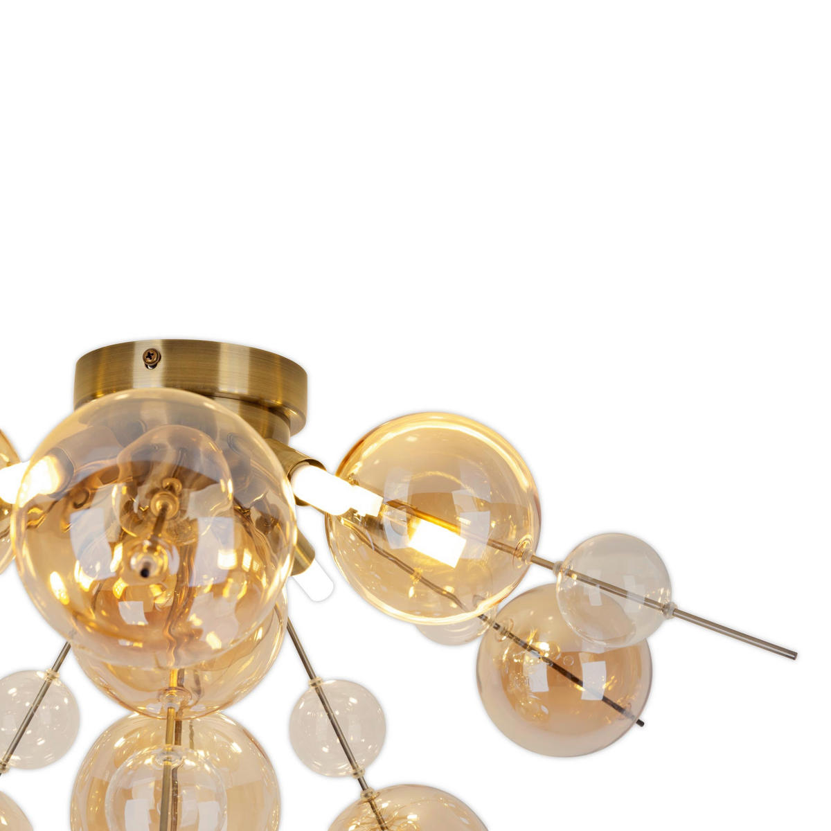 DECKENLEUCHTE Explosion 57/38 cm   - Karamell, Design, Glas/Metall (57/38cm) - Näve