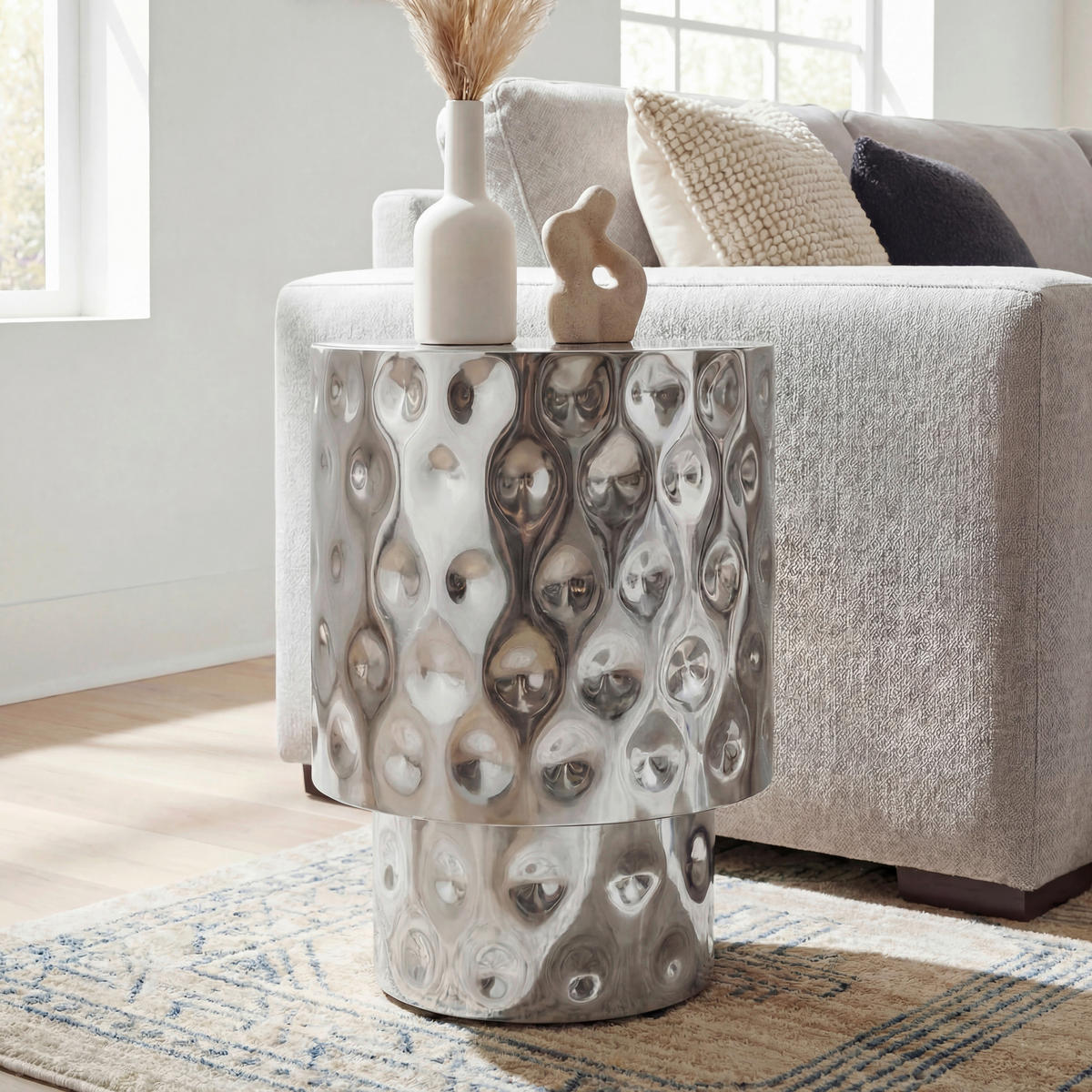 MIZICA, srebrne barve  - srebrne barve, Design, kovina (36/36/50cm) - Livetastic