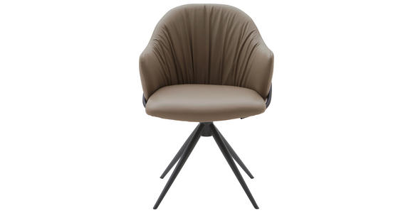 ARMLEHNSTUHL  in Echtleder pigmentiert  - Taupe/Anthrazit, Design, Leder (57/84/44,5cm) - Belluti