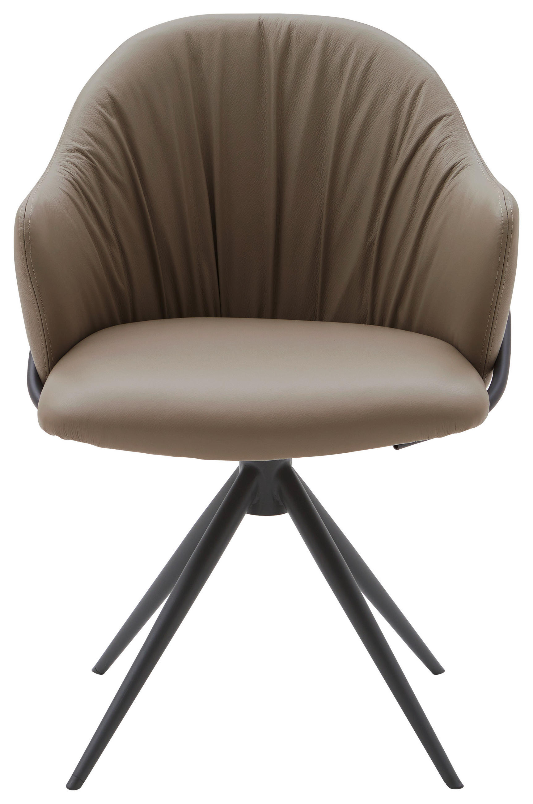 ARMLEHNSTUHL  in Echtleder pigmentiert  - Taupe/Anthrazit, Design, Leder (57/84/44,5cm) - Emilio Belluti
