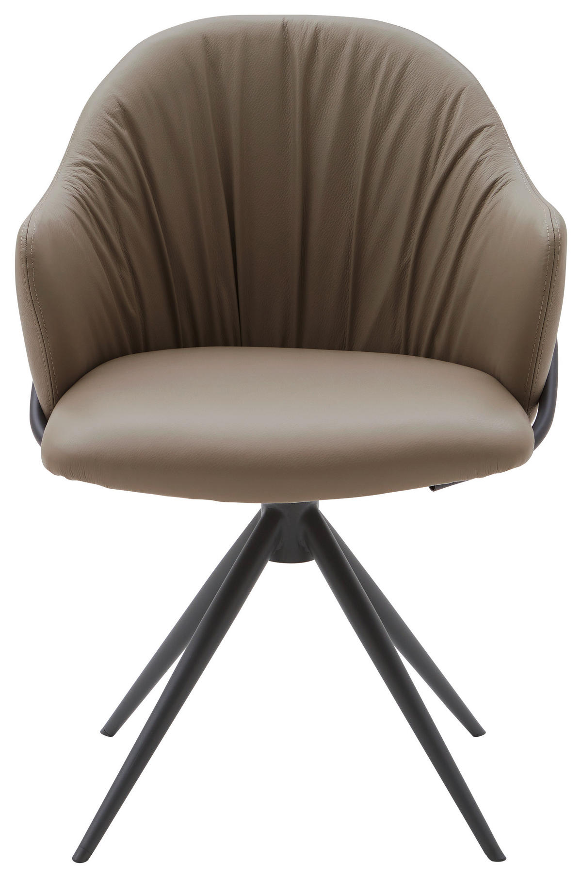 ARMLEHNSTUHL  in Echtleder pigmentiert  - Taupe/Anthrazit, Design, Leder (57/84/44,5cm) - Emilio Belluti