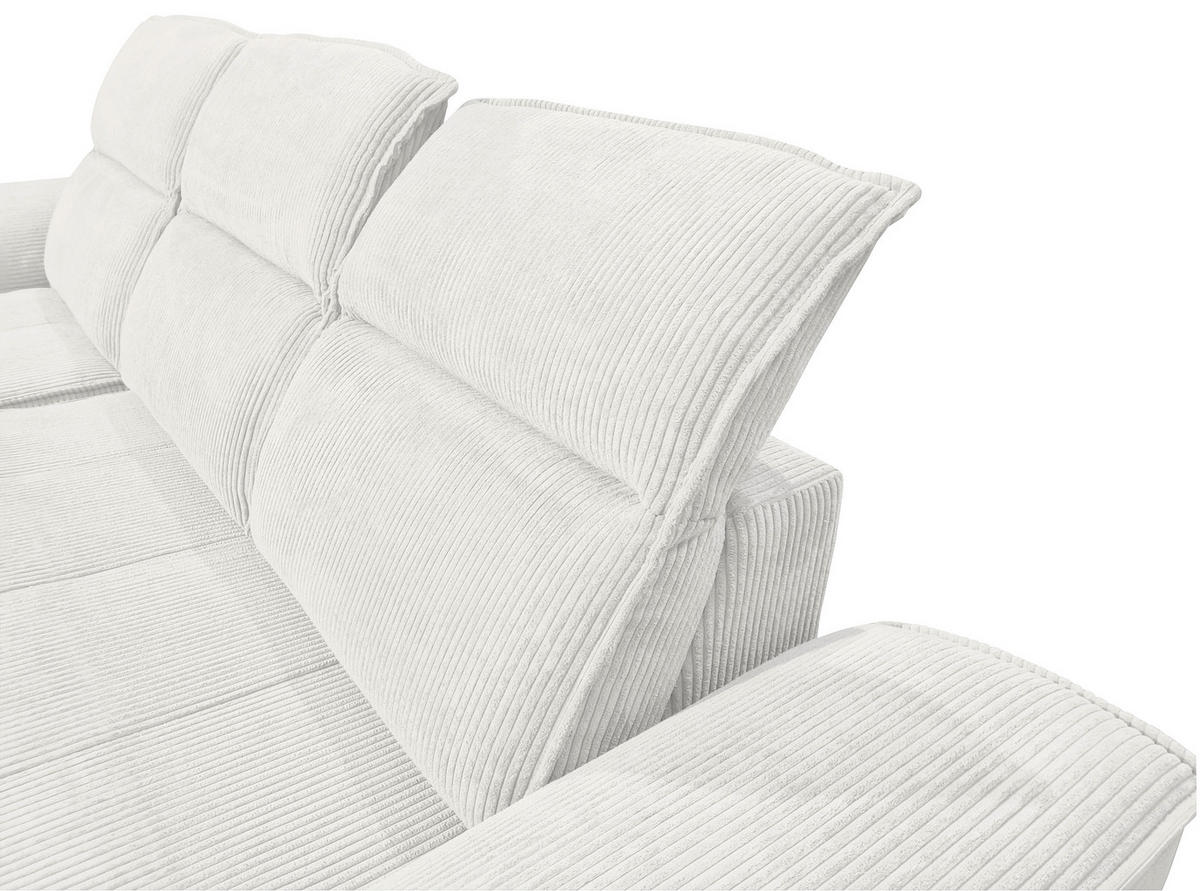 ECKSOFA Creme Cord  - Creme/Schwarz, KONVENTIONELL, Textil/Metall (196/290cm) - Carryhome