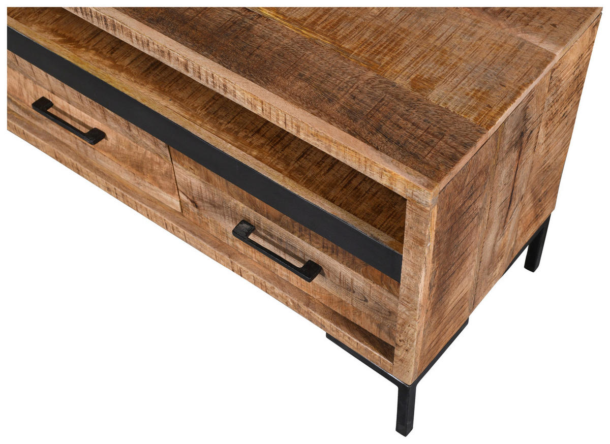 LOWBOARD 145/57/40 cm  - Anthrazit/Schwarz, Natur, Holz/Metall (145/57/40cm) - MID.YOU