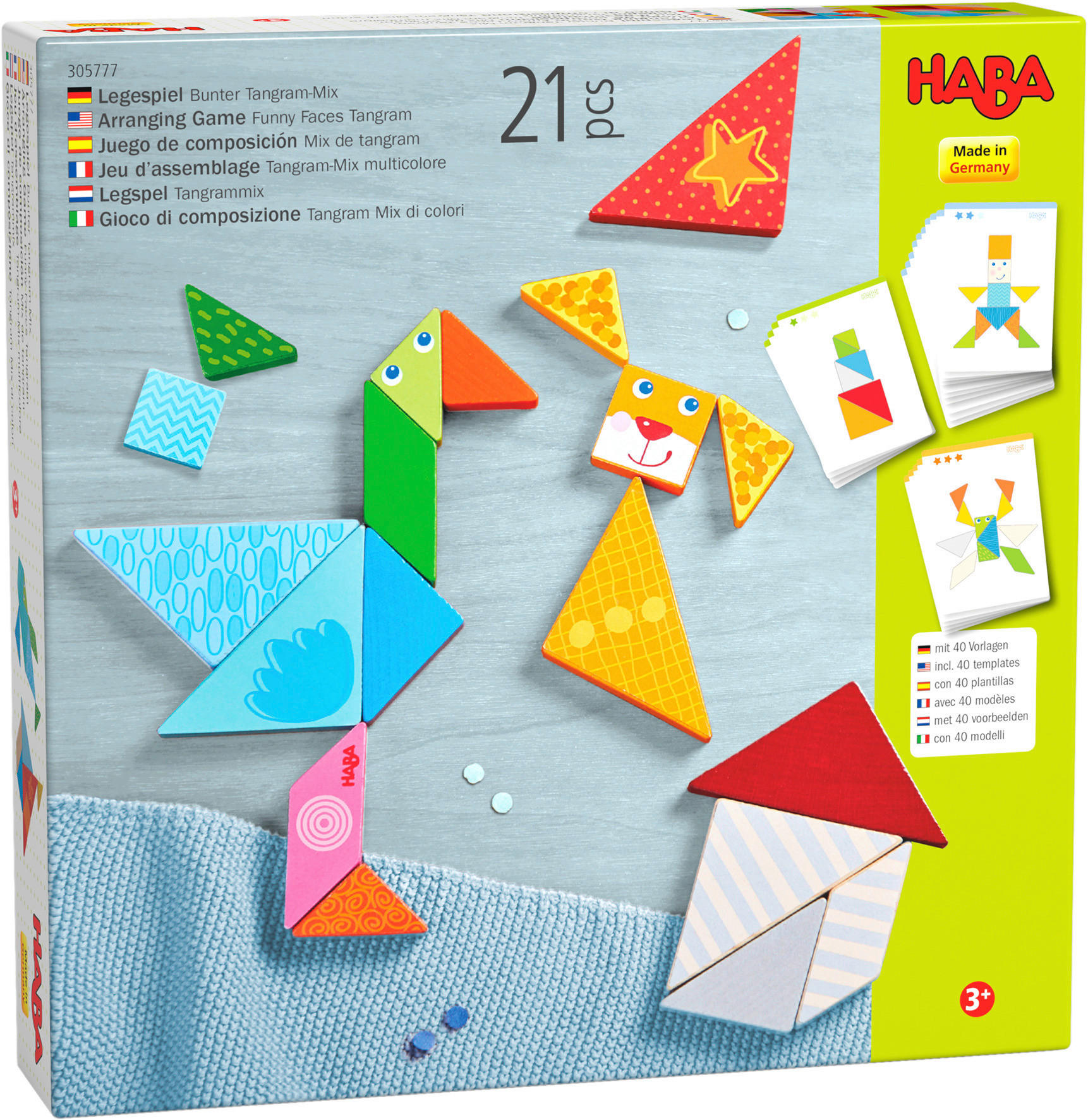 LERNSPIEL Legespiel Bunter Tangram-Mix  - Multicolor, Basics, Naturmaterialien/Holz - Haba