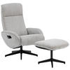 RELAXSESSELSET inkl. Funktion Cord Relaxfunktion, Hocker    - Schwarz/Grau, Design, Textil/Metall (75/106/74cm) - Xora