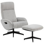 RELAXSESSELSET inkl. Funktion Cord Relaxfunktion, Hocker    - Schwarz/Grau, Design, Textil/Metall (75/106/74cm) - Xora