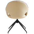 ARMLEHNSTUHL  Sitzfläche 360° drehbar, automatische Rückholfunktion  Echtleder  - Creme/Schwarz, Design, Leder/Metall (62/85/64cm) - Novel