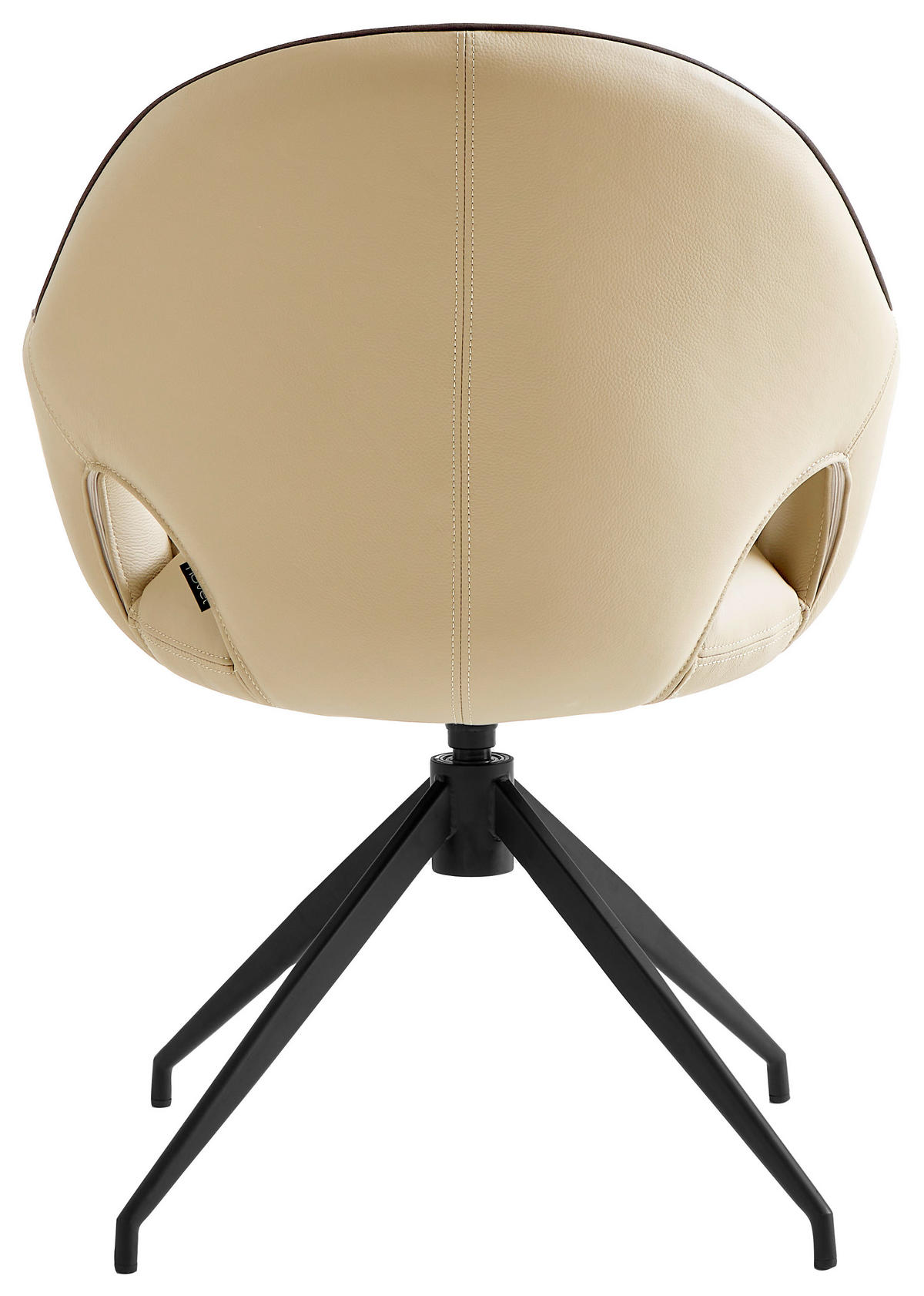 KAROSSZÉK krémszínű, fekete  - krémszínű/fekete, Design, bőr/fém (62/85/64cm) - Novel