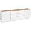 LOWBOARD Lahore  in 240/77/44 cm  - Silberfarben/Weiß, Design, Holzwerkstoff/Metall (240/77/44cm) - MID.YOU