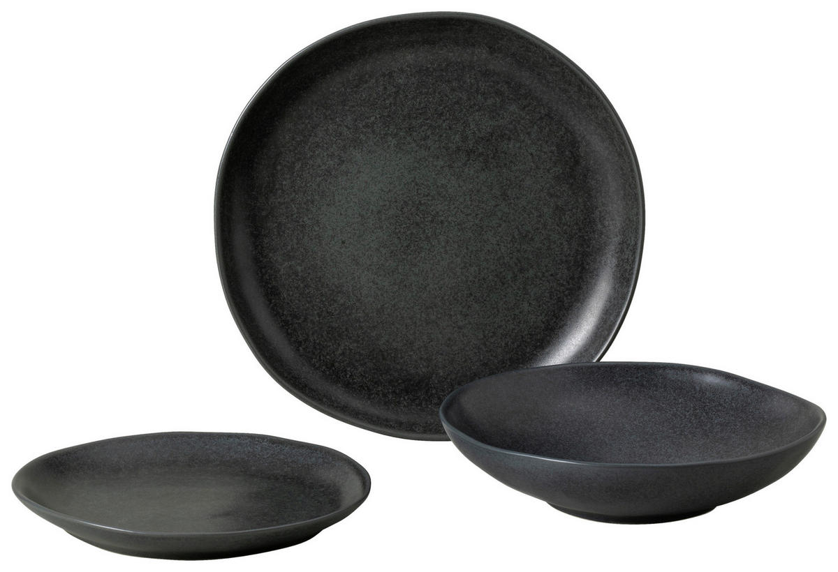 KOMBISERVICE Schwarz LIVIA 3-teilig 1 Personen  - Schwarz, Basics, Keramik - Costa Nova