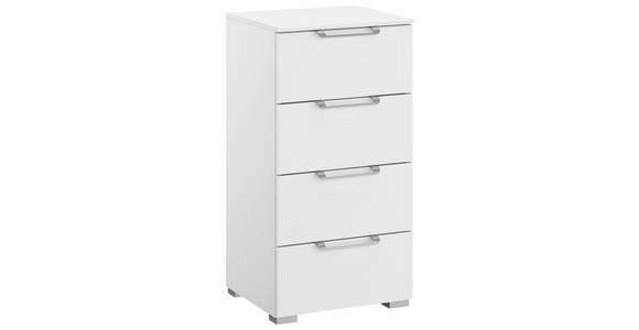 KOMMODE , 40/81/42 cm, 4 Schublade(n)  - Silberfarben/Alufarben, Design, Holzwerkstoff/Kunststoff (40/81/42cm) - Novel