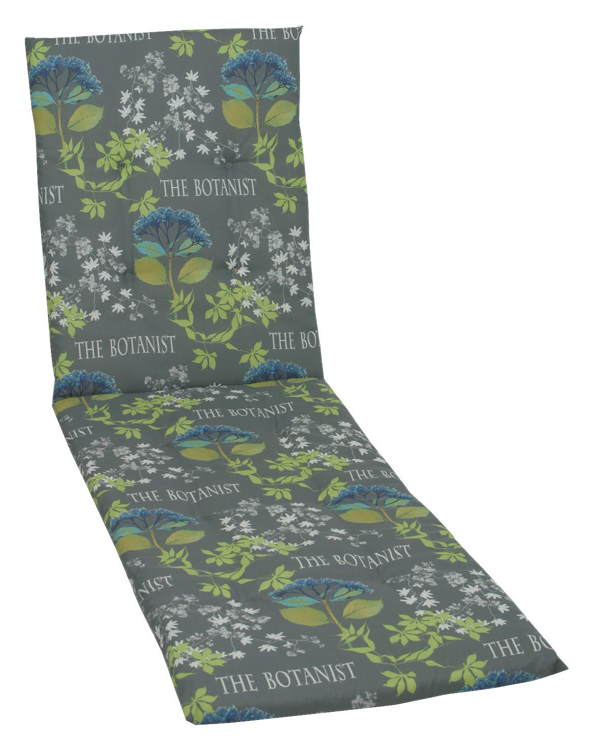 LIEGENAUFLAGE in Blau, Grau, Grün Floral  - Blau/Grau, Design, Textil (58/5/188cm)