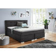 BOXSPRINGBETT 180/200 cm,  in Anthrazit, Topper, Matratzen, H2 + H3 = mittel + fest  - Chromfarben/Anthrazit, KONVENTIONELL, Kunststoff/Textil (180/200cm) - Carryhome