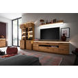 WOHNWAND 4-teilig  in Grau, Eichefarben  340/204/50 cm  - Eichefarben/Anthrazit, Natur, Glas/Holz (340/204/50cm) - Linea Natura