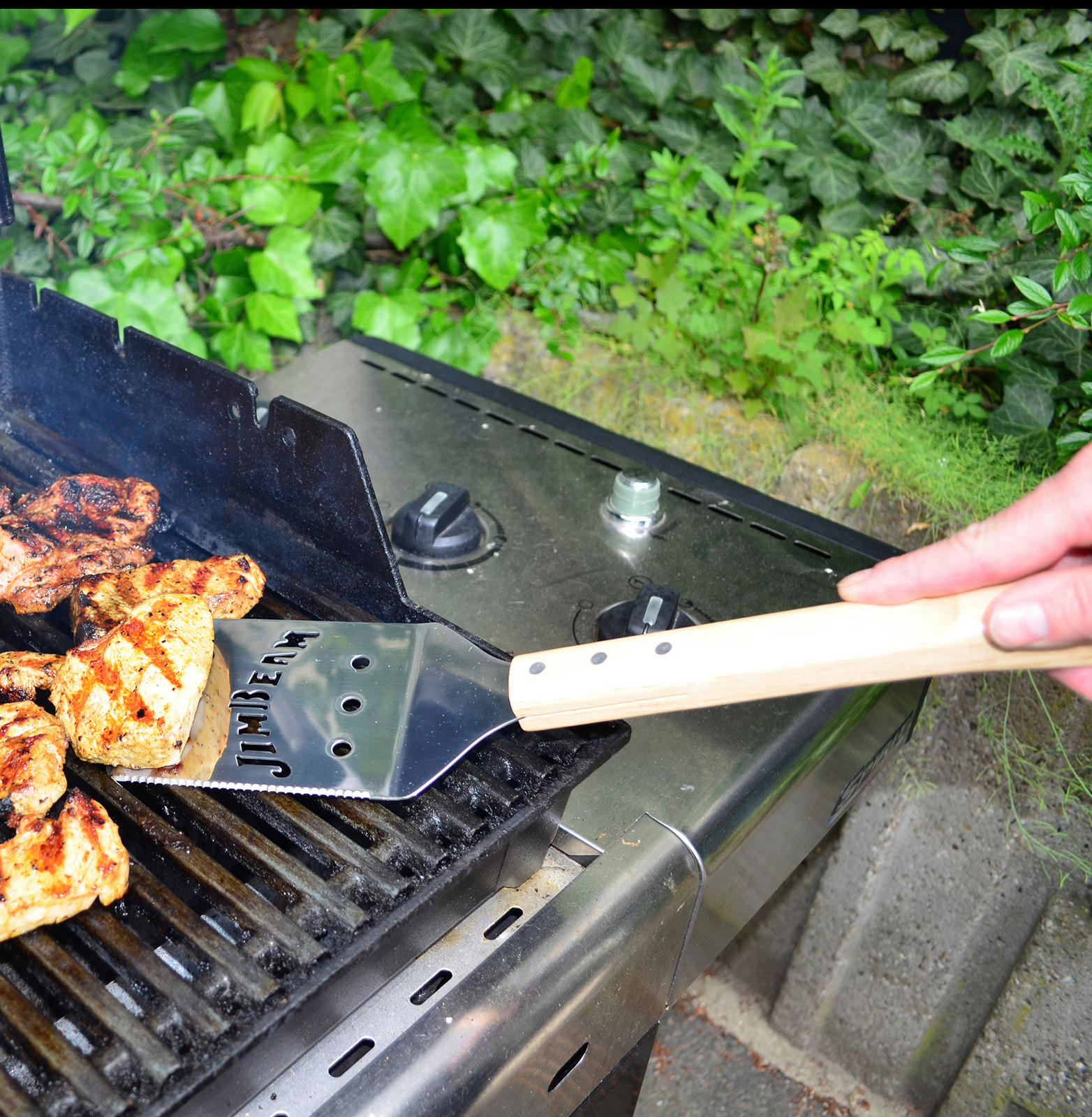 GRILLBESTECK - Ahornfarben/Akaziefarben, Trend, Holz/Metall (47/29/5cm) - Jim Beam