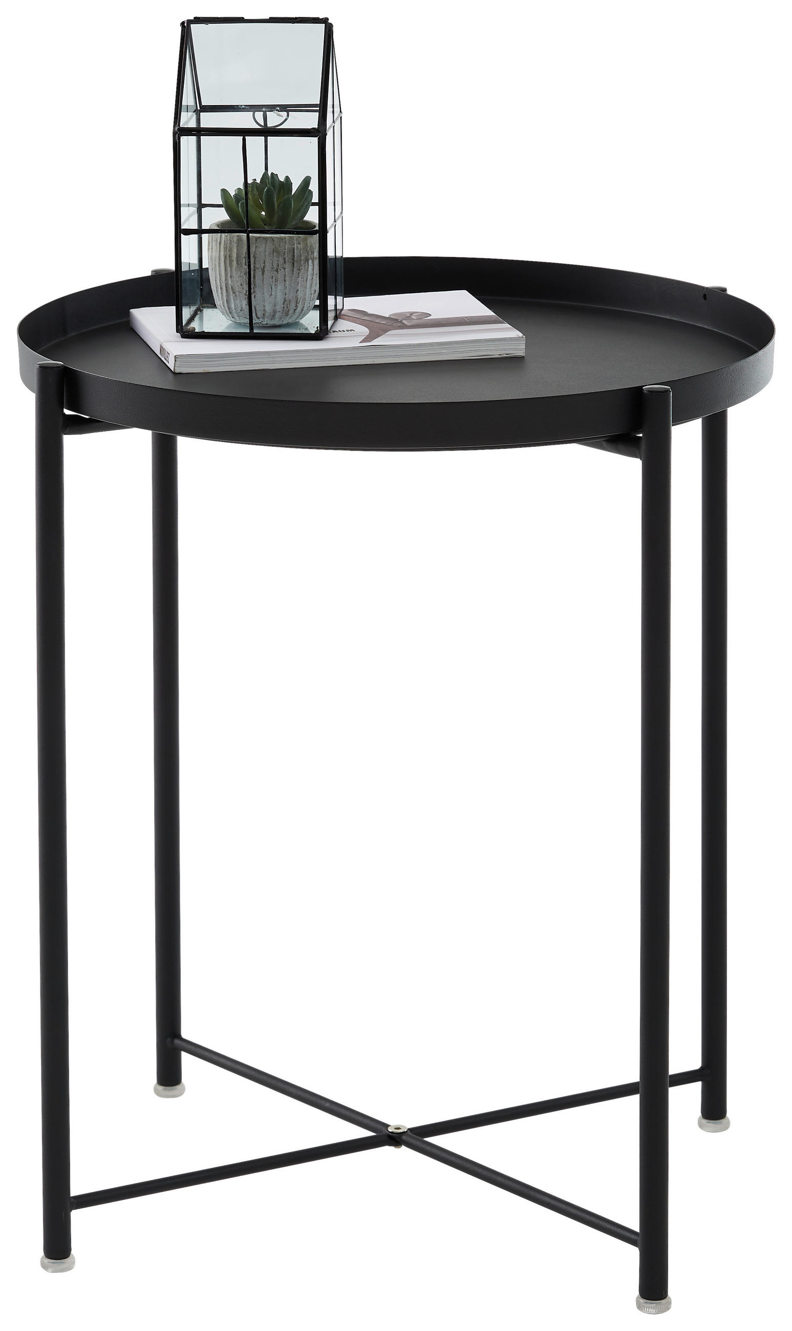 BEISTELLTISCH 47,5/47,5/53 cm Schwarz rund  - Schwarz, Basics, Metall (47,5/47,5/53cm) - Carryhome