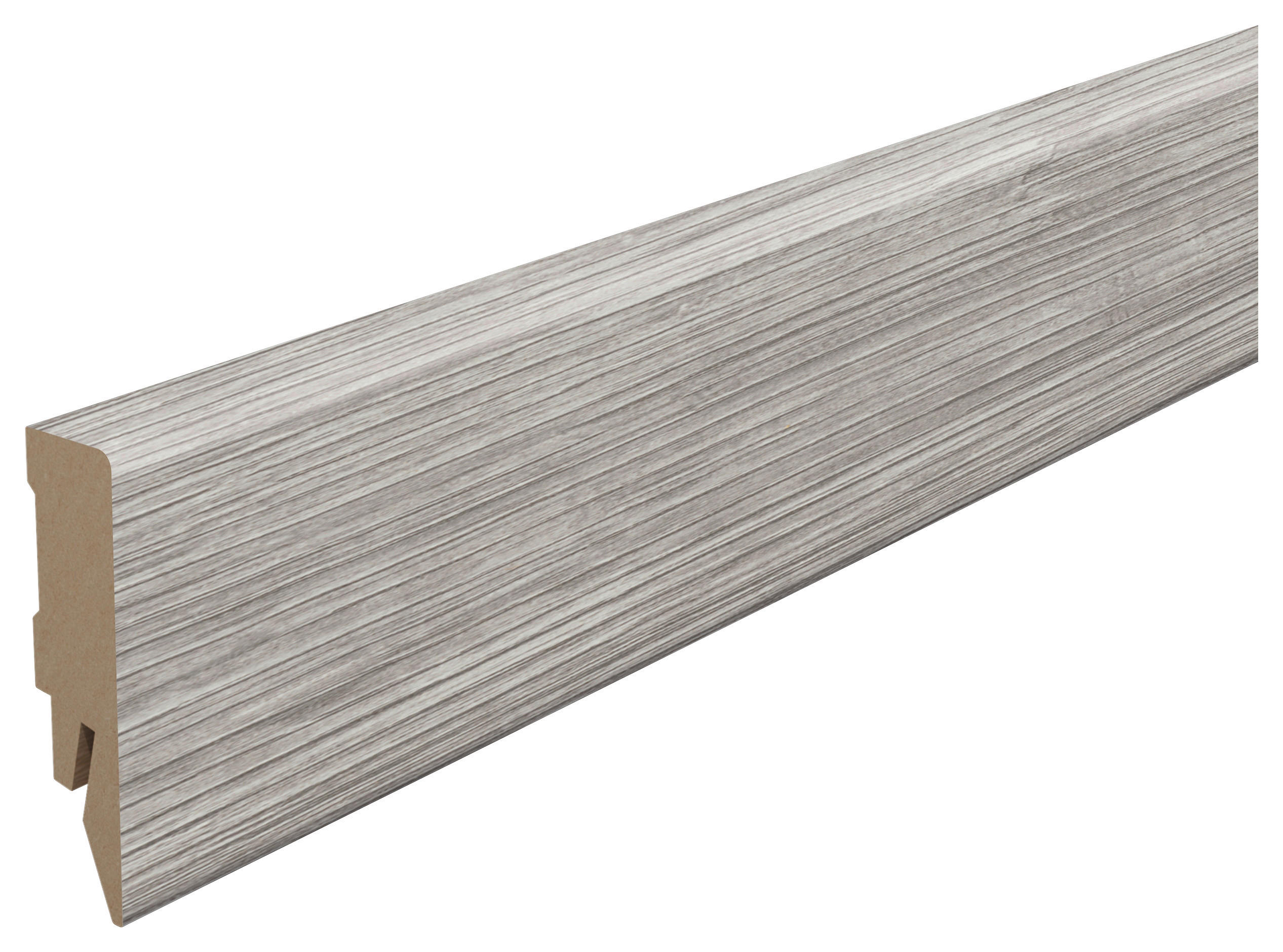Egger Holzwerkstoffe Sockelleiste Kubische Leiste Hellgrau 1.4x5.8x240 cm