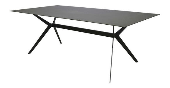 ESSTISCH in Glas, Keramik, Metall 180/90/75 cm - Schwarz/Grau, Design, Glas/Keramik (180/90/75cm) - Hom`in