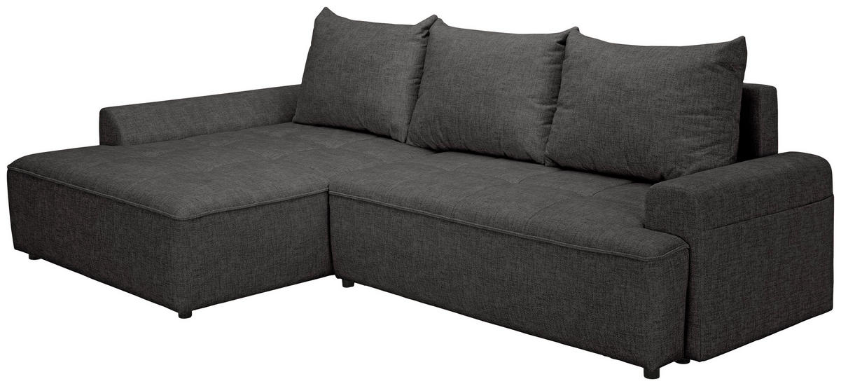 ECKSOFA Anthrazit Mikrofaser  - Anthrazit/Schwarz, KONVENTIONELL, Kunststoff/Textil (169/295cm) - Carryhome