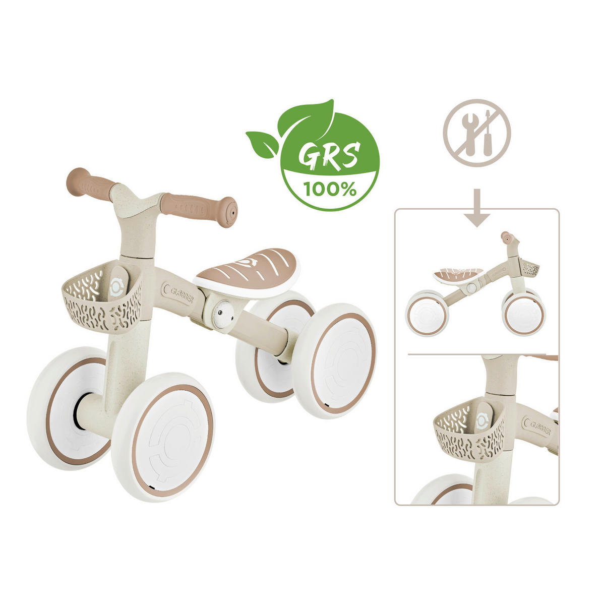 LAUFRAD LEARNING BIKE ECO  - Taupe, Basics, Kunststoff (57,9/22,7/42,1cm) - GLOBBER