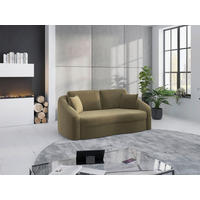 2,5-SITZER in Samt Olivgrün  - Schwarz/Olivgrün, Modern, Kunststoff/Textil (196/88/107cm) - Sit & More