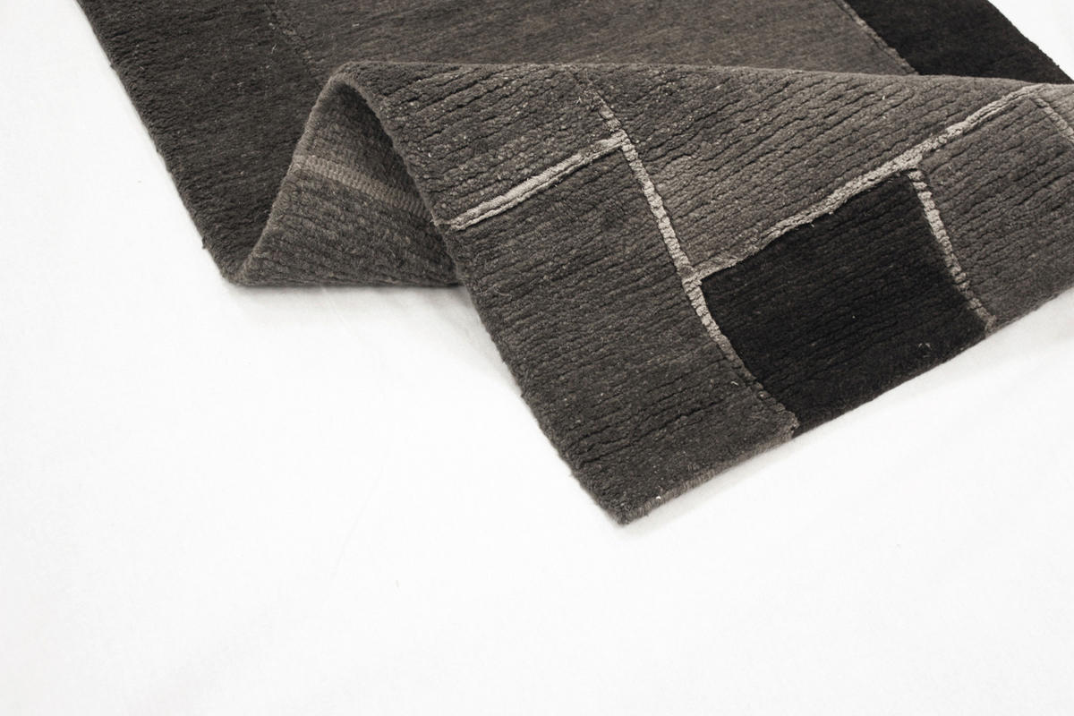 WOLLTEPPICH 70/140 cm Dunkelgrau rechteckig  - Dunkelgrau, Basics, Textil (70/140cm) - Cazaris