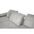 ECKSOFA in Flachgewebe Hellgrau  242/313 cm  - Hellgrau/Schwarz, Design, Textil/Metall (242/313cm) - Xora