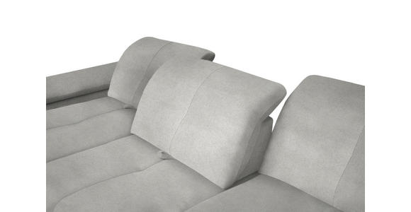 ECKSOFA in Flachgewebe Hellgrau 242/313 cm - Hellgrau/Schwarz, Design, Textil/Metall (242/313cm) - Xora